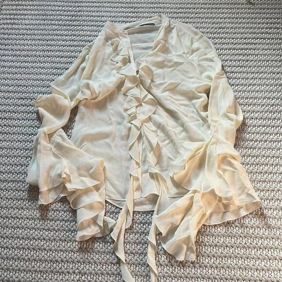 MANGO Long Sleeve Ruffled Shirt - Picture 3 of 5